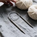 Krydsstrikkepind 10,0 mm Længde 100 cm Rustfrit stål Med fleksibel snor Til tyk garn og tæpper Til magic loop teknik 4