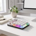 Programovatelná makro klávesnice 16 kláves a 3 knoflíky Bluetooth a USB-C RGB podsvícení Mechanické spínače Pro hry 4