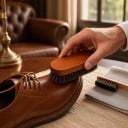 Sæt af 3 skobørster lavet af hestehår Træhåndtag Poleringsbørste 17 cm Cremeapplikator 15,3 cm og smal børste Pleje af lædersko 3