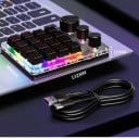Programovatelná makro klávesnice 16 kláves a 3 knoflíky Bluetooth 2,4 GHz a USB-C RGB podsvícení Mechanické spínače Černá Pro hry 4