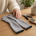 Long Protective Gloves Against Scratches and Bites 40 cm From HPPE Fibre Grey For Nail Trimming Bathing and Handling Cats and Dogs 3