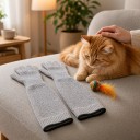 Long Protective Gloves Against Scratches and Bites 40 cm From HPPE Fibre Grey For Nail Trimming Bathing and Handling Cats and Dogs 6