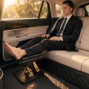 Állítható lábtartó 4 szintű beállítással 31,5 x 31,5 x 28 cm Összecsukható és hordozható Fém mechanizmus Fekete 4