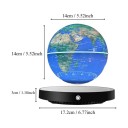 Globe lévitant 14 cm avec carte du monde Lévitation magnétique Socle avec cadran et lumière LED colorée Contrôle tactile Lampe de nuit 5