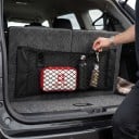 Elastická síťová kapsa do kufru auta 25 x 80 cm Dvouvrstvá síť se suchým zipem Polyester Černá Univerzální organizér na lahve a nákup 2