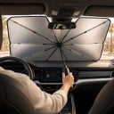 Sluneční clona deštník na čelní sklo Tesla Model 3 Highland a Model Y Juniper 150 x 80 cm Skládací Reflexní polyester Stříbrná 2