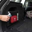 Elastická síťová kapsa do auta 25 x 25 cm Malá dvouvrstvá síť se suchým zipem Polyester Černá Organizér do kufru i na opěradlo sedadla 4