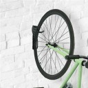 Wall Bicycle Holder Vertical Suspension for Front Wheel Load Capacity 27 kg 26 x 9.5 x 11.8 cm Steel with Rubberised Hook Black For Garage 2