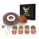 Ensemble pour aromatiser les cocktails avec fumée Fumeur en bois 9,9 cm avec filtre en métal et couvercle 4 boîtes de copeaux Cuillère 1