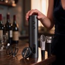 Elektrisk vinöppnare Laddningssats med folieavskärare, hällpip och vakuumpropp Laddning via USB-C Svart För köket och baren 2