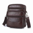 Herre læder skuldertaske 15 x 18 x 6 cm Ægte okse læder Crossbody taske til mobil og dokumenter Til hverdag 3
