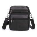 Herre læder skuldertaske 15 x 18 x 6 cm Ægte okse læder Crossbody taske til mobil og dokumenter Til hverdag 4