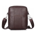 Herre læder skuldertaske 15 x 18 x 6 cm Ægte okse læder Crossbody taske til mobil og dokumenter Til hverdag 5