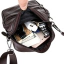 Herre læder skuldertaske 15 x 18 x 6 cm Ægte okse læder Crossbody taske til mobil og dokumenter Til hverdag 6