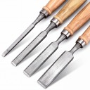 Set of 4 Flat Wood Chisels 6 mm 12 mm 18 mm and 24 mm Wooden Handles with Metal Ferrules for Carving Grooves and Joinery Work 6