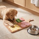 Snusemåtte til hunde i form af skærebræt 39 cm Sammenfoldelig til bog 23 x 15 cm Plys Brun Til små og mellemstore hunde og langsom fodring 4