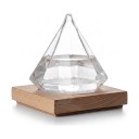 Γυάλινη πυραμίδα Storm Glass με ξύλινη βάση Γυάλινος βαρόμετρο με κρύσταλλα Διαφανής Προβλέπτης καιρού Διακόσμηση 1