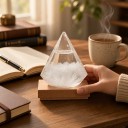 Γυάλινη πυραμίδα Storm Glass με ξύλινη βάση Γυάλινος βαρόμετρο με κρύσταλλα Διαφανής Προβλέπτης καιρού Διακόσμηση 2