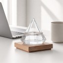 Γυάλινη πυραμίδα Storm Glass με ξύλινη βάση Γυάλινος βαρόμετρο με κρύσταλλα Διαφανής Προβλέπτης καιρού Διακόσμηση 6