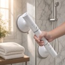 Badezimmerhaltegriff mit Saugnäpfen 45 cm Durchmesser der Saugnäpfe 9,5 cm Ohne Bohren Rutschfester Griff Zerlegbares Design Weiß 6