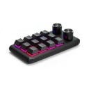 Programovatelná makro klávesnice 12 kláves a 2 otočné knoflíky Bluetooth i USB-C Mechanické spínače RGB podsvícení Černá pro hry 3