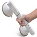 Badezimmer Haltegriff mit Saugnäpfen 35 cm Durchmesser der Saugnäpfe 9,5 cm Ohne Bohren Rutschfester Griff Zerlegbares Design Weiß 5