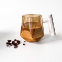 Cana automată de amestecare 10,5 x 14 x 10 cm cu volum de 400 ml, cu recipient pătrat de chihlimbar și buton pe capac pentru amestecarea cafelei 3