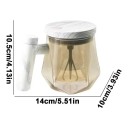 Cana automată de amestecare 10,5 x 14 x 10 cm cu volum de 400 ml, cu recipient pătrat de chihlimbar și buton pe capac pentru amestecarea cafelei 6