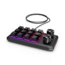 Makro klávesnice 12 kláves a 2 knoflíky 2,4 GHz Bluetooth i USB-C Mechanické spínače RGB podsvícení pro hry a střih 3