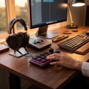 Makro klávesnice 12 kláves a 2 knoflíky 2,4 GHz Bluetooth i USB-C Mechanické spínače RGB podsvícení pro hry a střih 7