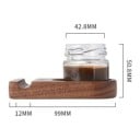 Træstativ til dyppepen med glaskrukke til blæk Diameter på krukken 42,8 mm Skruehætte Rille til at lægge pennen 5