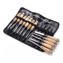 Set of 12 Carving Chisels with Rolling Pouch Length 20.3 cm Blades 10 to 14 mm Made of Carbon Steel Wooden Handles For Carvers and DIY Enthusiasts 3