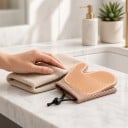 Silikonhandske til børstning af hunde og katte Dobbelt side 17 x 14 cm Net med justerbar snor Til vask og massage af pels 6