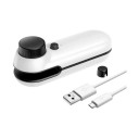 Mini zacskószeletelő 2 az 1-ben késsel 10,9 x 3,8 cm Újratölthető akkumulátor 400 mAh USB-n keresztüli töltés Mágneses rögzítés Fehér Élelmiszer 3