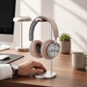 Stativ til hovedtelefoner i aluminium Læderunderlag Højde 27 cm Skridsikker base Til gaming- og kontorbord 7