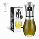 Γυάλινος ψεκαστήρας λαδιού 200 ml με χωνί Ανοξείδωτη κεφαλή 304 Λεπτός ψεκασμός ελαιολάδου Για μαγείρεμα ψήσιμο ψησίματα και σαλάτες 1