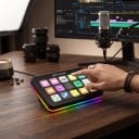 Ovládací panel FIFINE AmpliGame D6 15 LCD makro tlačidiel RGB podsvietenie Kábel USB-C Pre streamovanie OBS Twitch aj YouTube 7