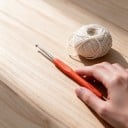 Hæklenål 3,0 mm med orange blød håndtag og aluminiumshoved Til medium tykt garn Tørklæder, hatte og børnetøj 2