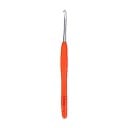 Hæklenål 3,0 mm med orange blød håndtag og aluminiumshoved Til medium tykt garn Tørklæder, hatte og børnetøj 3