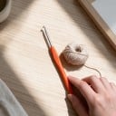 Hæklenål 3,0 mm med orange blød håndtag og aluminiumshoved Til medium tykt garn Tørklæder, hatte og børnetøj 5