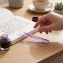 Glas Dip Pen mit kurzem Körper 10,4 cm Rillierter Glasfeder Ganz aus Glas für Kalligraphie, Schreiben und Zeichnen 4