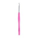 Hæklenål 3,5 mm Rosa med blødt skridsikkert greb og hoved af aluminium Til akryl- og bomulds garn Til tæpper 3