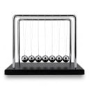Newton's Pendulum med Stativ 23 x 14 x 17 cm 7 Metal Kugler Sølv og Sort Borddekoration til Kontoret og til Fysikundervisning 1