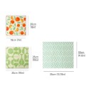 Essuie-tout en cire alimentaire 9 pièces en 3 tailles 18 x 20 cm 25 x 25 cm et 30 x 35 cm Coton et cire d'abeille Motifs verts et oranges 7