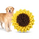 Snusemåtte til hunde i form af en solblomst Diameter 38 cm Filtet med skridsikker bund Gul og brun Til langsom fodring og snusetræning 5