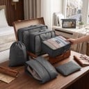 Conjunto de 8 organizadores de viagem para mala Embalagens para roupa até 40 x 30 cm Saco para sapatos Necessaire e saco 2