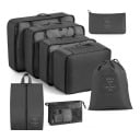 Conjunto de 8 organizadores de viagem para mala Embalagens para roupa até 40 x 30 cm Saco para sapatos Necessaire e saco 5