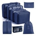Conjunto de 8 organizadores de viagem para mala Embalagens para roupa até 40 x 30 cm Saco para sapatos Necessaire e saco 8