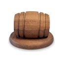 Fumoir en bois pour cocktails et whisky en forme de baril 10 x 6,4 cm Couvercle avec socle pour verre Pour aromatiser les boissons avec de la fumée 1