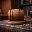 Fumoir en bois pour cocktails et whisky en forme de baril 10 x 6,4 cm Couvercle avec socle pour verre Pour aromatiser les boissons avec de la fumée 5